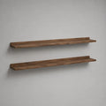 Lot de 2 étagères murales flottantes en pin massif brun, 120 × 20 × 5 cm