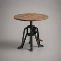 Table d’appoint ronde réglable en hauteur en manguier massif et fonte, brun et noir, Ø 60 cm, hauteur 48 à 72 cm