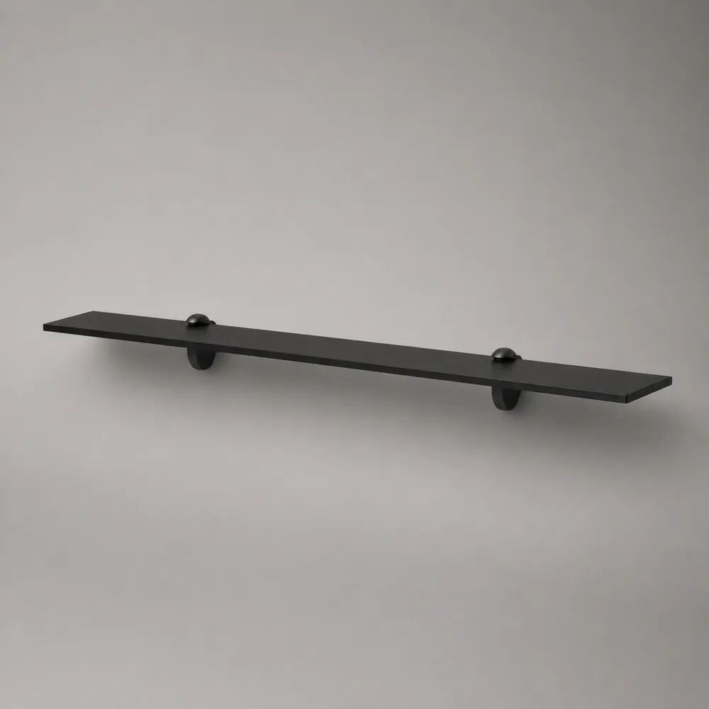 Étagère murale rectangulaire en MDF et acier noir, 100 × 20 × 7 cm